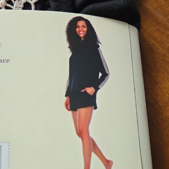 Flora by Flora Nikrooz Black Lounge 2 Piece Knit Hoodie PJ Set - Picture 5 of 6